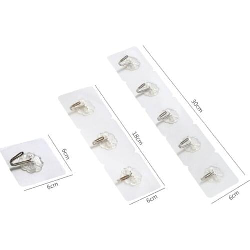 1pcs Wall Hanging Hook Waterproof And Oil-proof Self-adhesive Transparent Seamless Hook Kitchen Rack Free Punch Universal Hook