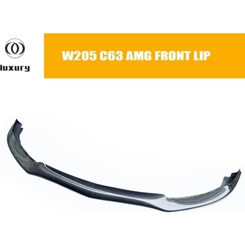C63 Carbon Fiber Front Bumper Chin Lip Protector for Benz W205 S205 4DR Sedan & 5DR Wagon C63 C63s Amg Only