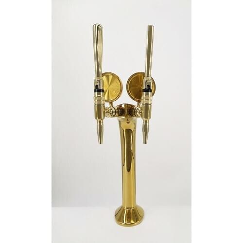 Cobra shape beer selling tower units two lines golden beer/coffee tap