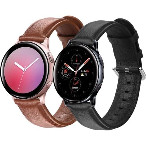 20mm band for samsung galaxy watch active 2 40mm 44mm Smart Watch sport Genuine Leather WristStrap Bracelet Watchband Accessorie