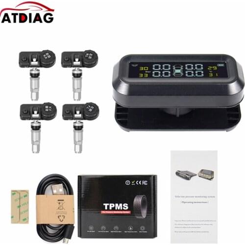 Smart Car TPMS Tyre Pressure Monitoring System Solar Power Digital LCD Display Auto Security Alarm Systems Tyre Pressure