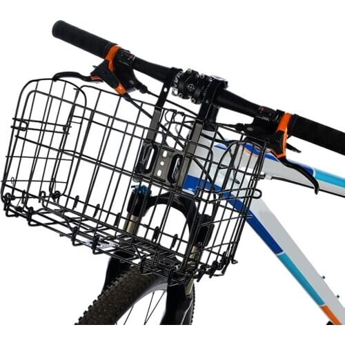 Bicycle Basket Handlebar Rear Basket Foldable Mountain Bike Folding Cycling Hanging Carryings Container Bike Accessory