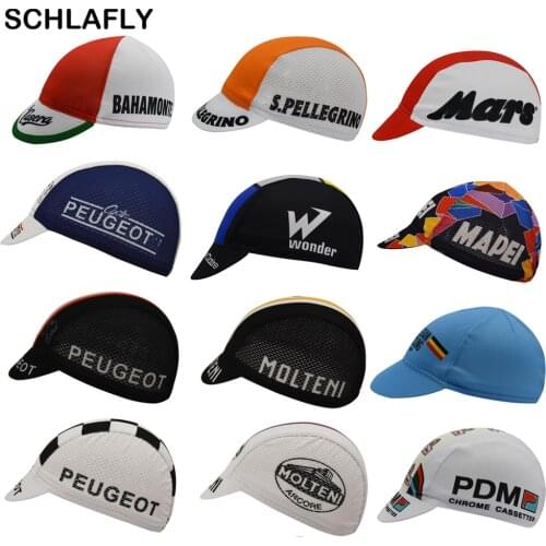 Molteni peugeot mars retro cycling caps 12 style Headwear Classical Quick-Drying Polyester Cycling Hat schlafly