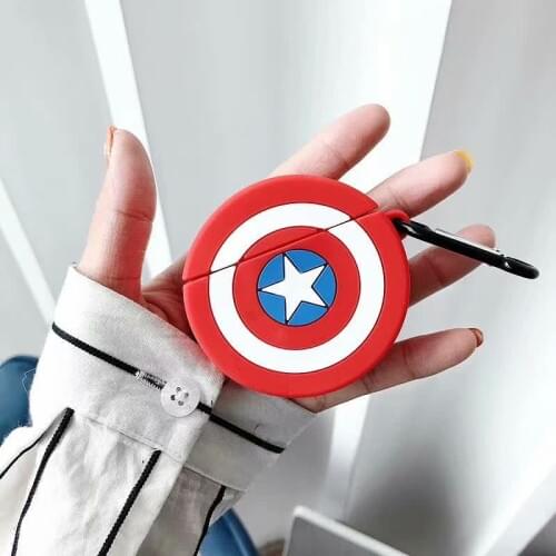 Marvel Captain America Anime Figures Cartoon Silicone Bluetooth Headset Protective Case Applicable To AirPods Pro Earphone Case