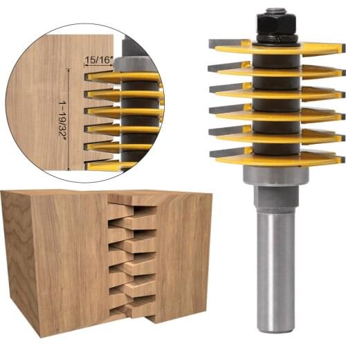 1/2 Inch Shank Adjustable Finger Joint Router Bit Chisel Cutter Milling Cutters For Wood Woodworking Tools