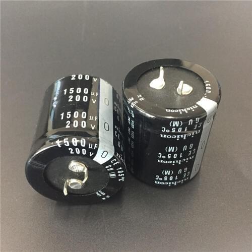 2pcs 1500uF 200V NICHICON GU Series 35x40mm High Quality 200V1500uF Snap-in PSU Aluminum Electrolytic Capacitor