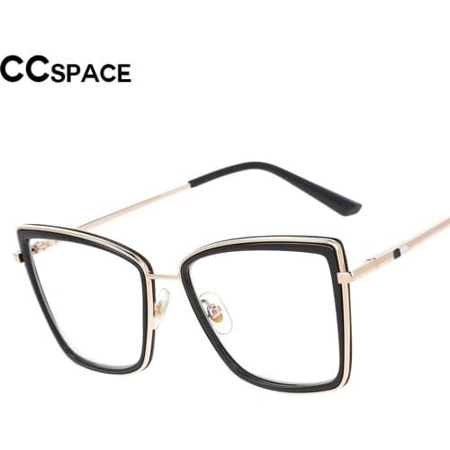 53123 Anti Blue Light Square Cat Eye Oversize Computer Glasses Brand Designer Women Blocking Gaming Eyeglasses Frame
