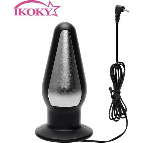 IKOKY Anal Vaginal Plug Sex Toys for Men Women Electric Shock Medical Themed Toys G-spot Massager Big Butt Plug