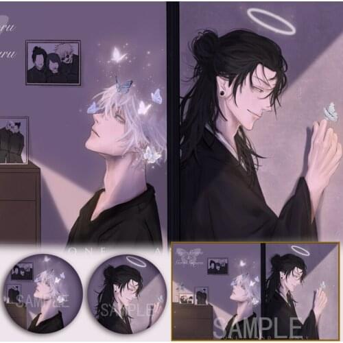 Anime Jujutsu Kaisen Gojo Satoru Geto Suguru Badge Souvenir Button Brooch Pin Medal Decorate Metal Medal Colored paper Xmas Gift