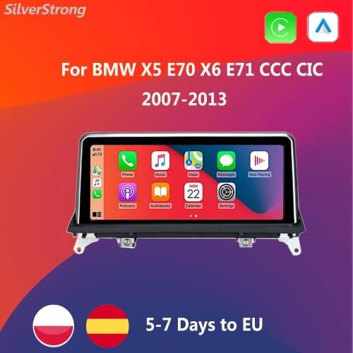 Hot Poland Stock CarPlay X5 Android 10,For BMW E70,X6,E71,2007-2013,CCC/CIC,Multimedia,AutoRadio Navi Wifi 10.25'' IPS