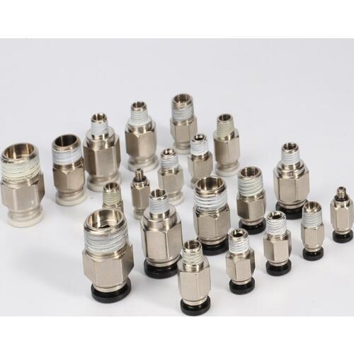 Free shipping 1/8'' 1/4'' 3/8'' 1/2'' Male-4 6 8 10 12mm Straight Push in Fitting Pneumatic Push to Connect Air