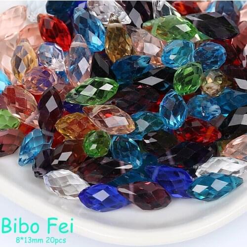 Free shipping 50 color 8*13mm 20PCS Glass Czech Teardrop crystal beads,Waterdrop Crystal beads, bracelet necklace Jewelry Making