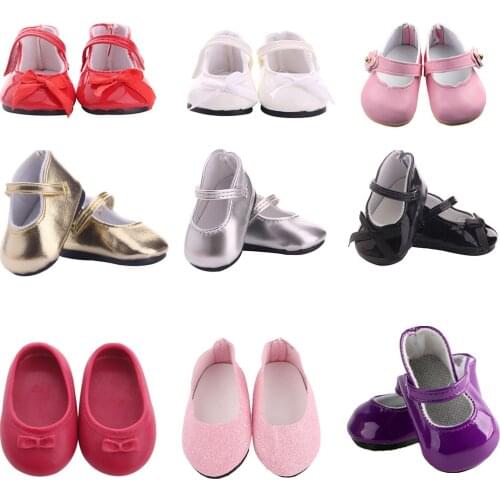 Free Shipping Fashion Baby Sequins Doll Shoes 7cm Manual Shoes Lovely 43cm Dolls Baby New Born and 18 inches American Doll