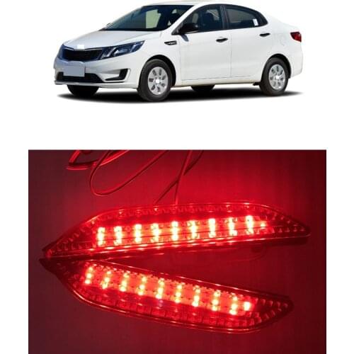 CAPQX 1 Pair For Kia Rio K2 Sedan 2011-2013 Rear Bumper LED Reflector Foglight Fog Light Brake Light Packing light Warning Lamp