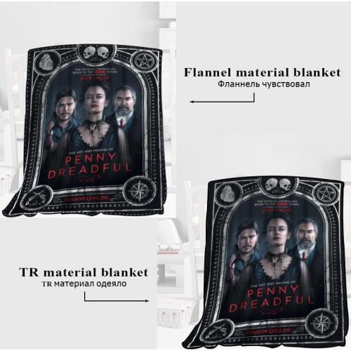 Custom Penny Dreadful Black Blanket TR/ Flannel Fleece Fabric Blanket New Year Decoration Comfortable Warm Super Soft Bedroom