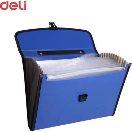 Deli expanding wallet big capacity filing bag document file folder Elastic band Multi-function business office supplies bags