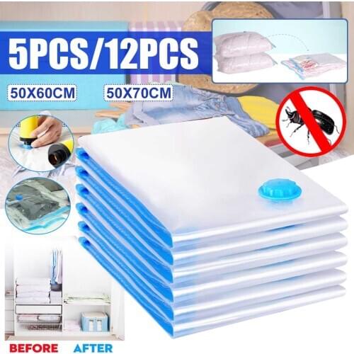 Home Vacuum Bag for Clothes Quilt Transparent Storage Bag Foldable Compressed Organizer Space Saving Seal Bags Organization
