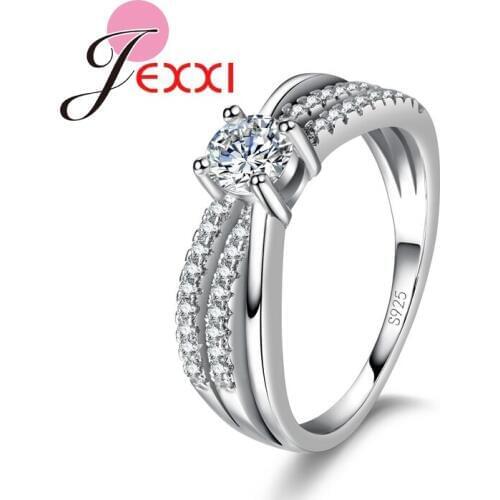 Elegant Brand Rings Brand Band Jewelry Cubic Zirconia 925 Sterling Silver Weddding Engagement Rings For Women