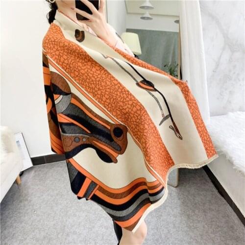European and American Cashmere Blended Scarf Female Winter Student Long Thickened Shawl Imitation Cashmere Warm Tassel Female