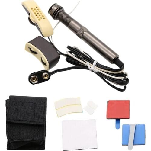 Folk Acoustic Guitar Pickup A-202 Guitar Equalizer Piezo Pickup Amplifier Tuner With 6.35Mm Output Jack (With Microphone)