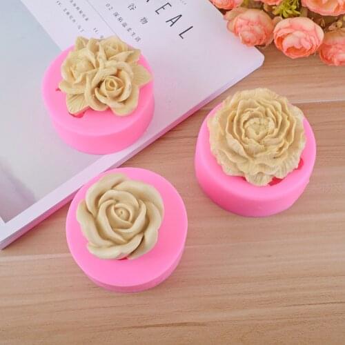 7 Shapes Large Bloom Rose Flower Cake Molds 3D Fondant Chocolate Sugar Craft Cupcake Jelly Candy Decoration Mould Baking Tools