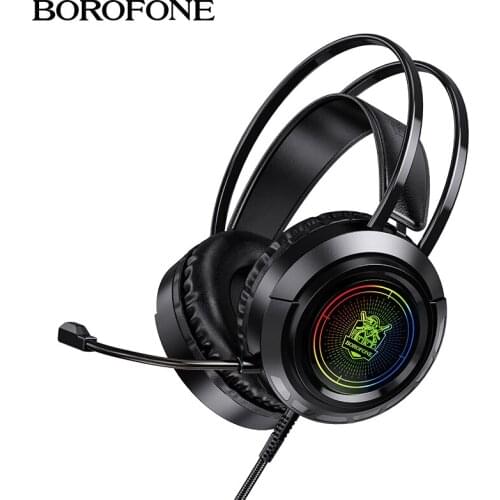 BOROFONE Game Headphones 3.5mmOver-Head Earphone Stereo Gamer Colourful Light PC Laptop With Microphone Wired Game Headsets