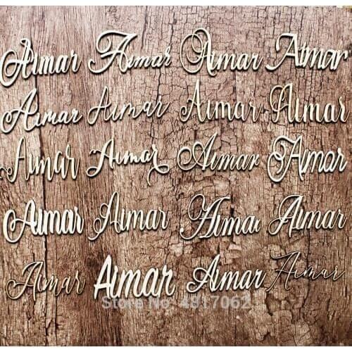 Laser Cut Names, Custom Place Settings, Custom Table Settings, Wood Plate Name Cutouts, Wood Wedding Table Decor Custom Name Pla