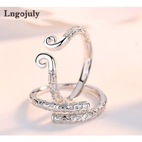 Classic Mythological Couple Ring Rings 100% Real 925 Sterling Silver Rings Wedding Rings For Lover Silver 925 Jewelry Gifts