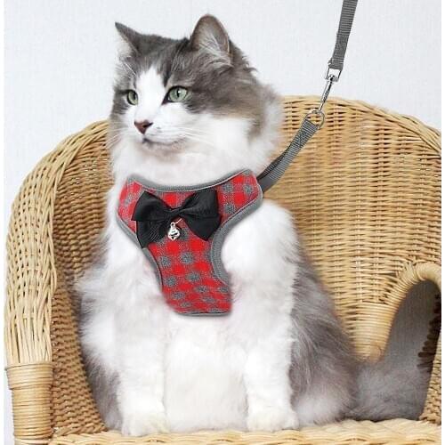 Small Dog Harness and Leash Set Pet Cat Vest Harness With Bowknot Mesh Padded For Small Puppy Dogs Chihuahua Yorkies Pug