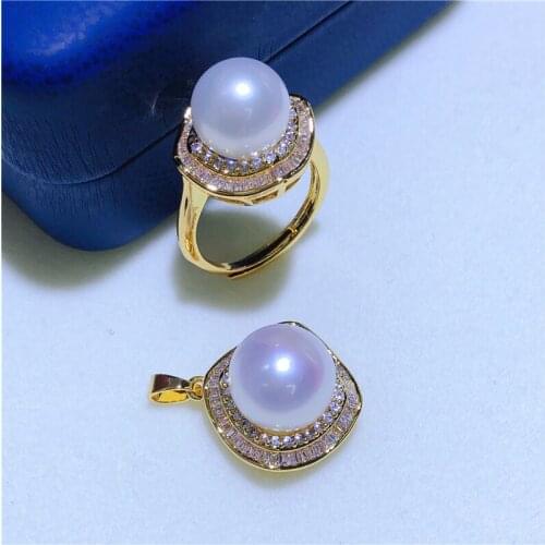 New Arrival Pendant Earrings Ring Set Mountings Findings Settings Jewelry Set Parts Fittings Charm Accessories NO PEARLS MOUNT