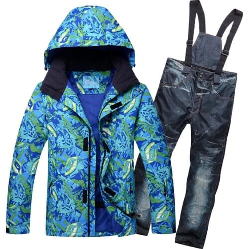 Snowboarding Sets waterproof outdoor sports wear Ski Coat and strap snow pant Kids Costume snowboard suit Snowboardjack