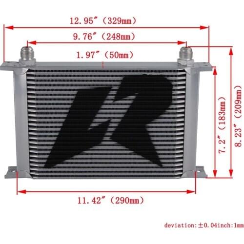 LINESRACING UNIVERSAL 25ROW AN-10AN Engine Racing OIL COOLER Black/Silver