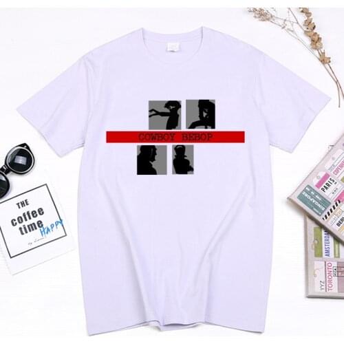 Cowboy Bebop Shadow Graphic Anime Tshirt Cyberpunk Style Spike Spiegel Manga Men Tshirt Fashion Casual Cotton Clothes Camisetas