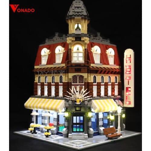 Led light set for 10182 coffee Corner city Architecture Series Blocks model, light up your toys(only light set,no blocks)