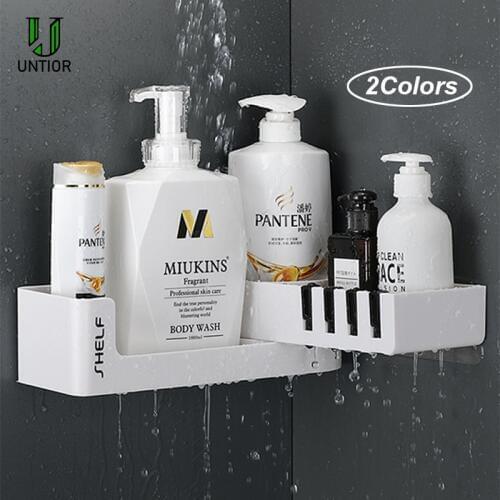 UNTIOR Wall Mounted Bathroom Shelf Home Kitchen Free Punching Storage Rack Creative 210 Degree Rotation Bathroom Accessories Set