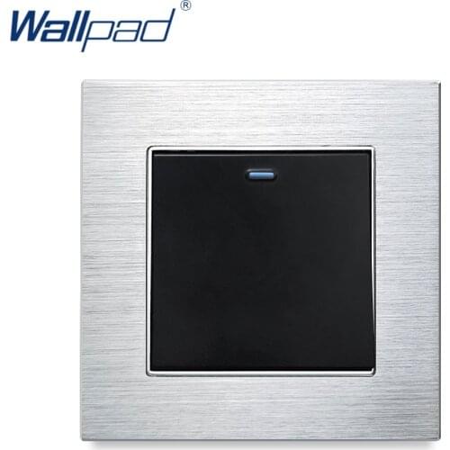 Wallpad Wall Light Switch and Socket Set Rocker Button Silver Aluminum Alloy Panel Home Electric Outlet