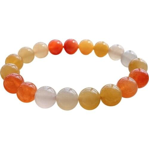 Wholesale Color Golden Silk Natural Stone Bracelet Round Beads Bracelets Lucky for Lovers Stone Bangle Fashion Jewelry