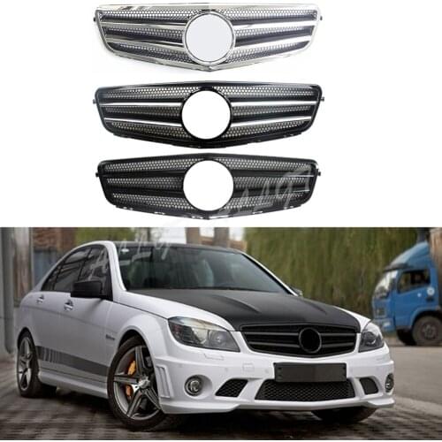 Front Racing Billet Bumper Grille Upper Facelift Grill For Mercedes-Benz W204 C-Class 2008 2009 2010 2011 2012 2013 2014