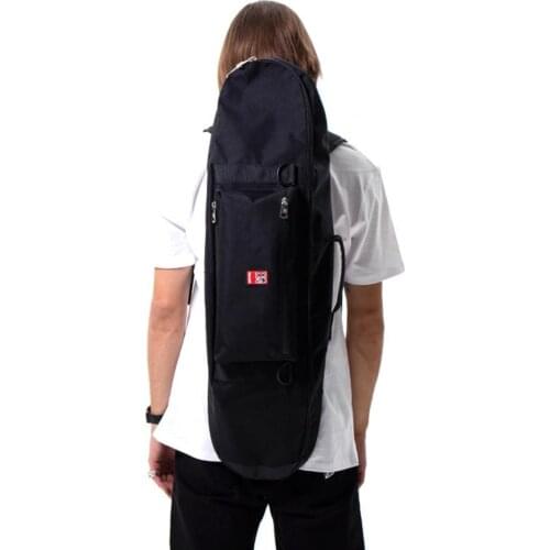 Practical Skateboard Bag Thickened Shoulder Straps Anti-slip Oxford Cloth Bold Zipper Skateboard Carry Backpack Bag for Outdoor