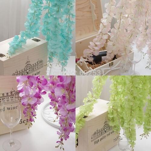 SPR Wisteria pudding wedding arch square rattan simulation flowers silk flowers wall hanging basket can be extension
