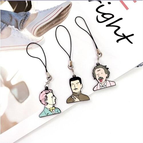 Vintage Historical Figure Smart Phone Strap Lanyards Key Hang Rope Phone Charm Decor Key Chain Accessories Personality Gift