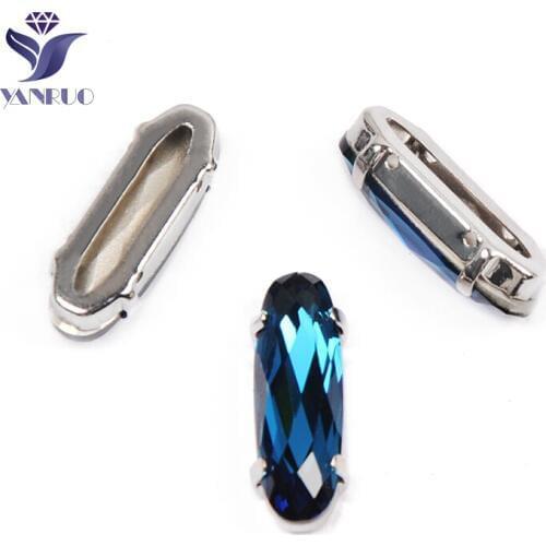 YANRUO 4161 All Sizes Montana Elongated Baguette Sewing Rhinestones Point Back DIY Crafts Strass Crystals For Needlework