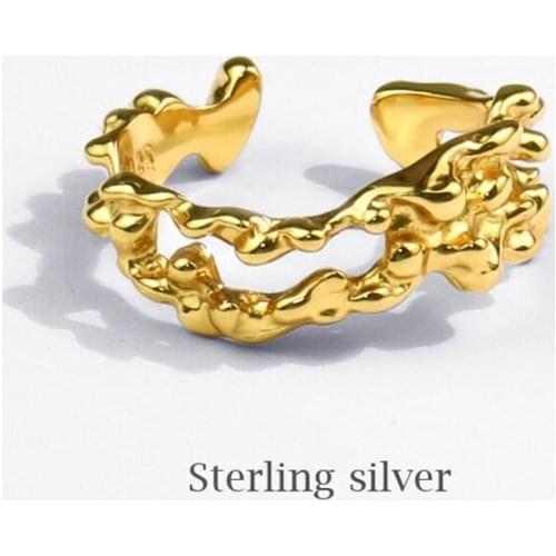 Sole Memory Creative Hip Hop Cute Simple 925 Sterling Silver Female Resizable Opening Rings SRI748