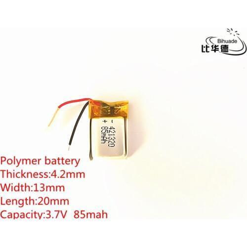 10pcs 3.7V,85mAH,421320 PLIB; polymer lithium ion / Li-ion battery for GPS,mp3,mp4,mp5,dvd,bluetooth,model toy mobile bluetooth