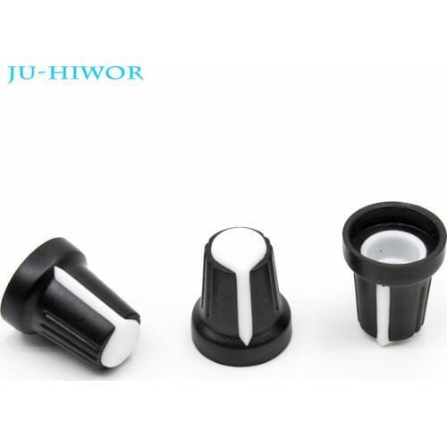 20pcs/lot HW02-1 High Quality Plastic White Potentiometer Knob For Rotary Potentiometer & Switch Code Wihte