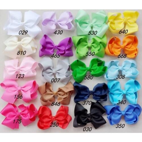 200pcs Gril DIY big 4 inch ABC grosgrain ribbon Bowknot hair bows clips hair bobbles hair accessories Hairpins hair ties HD3215