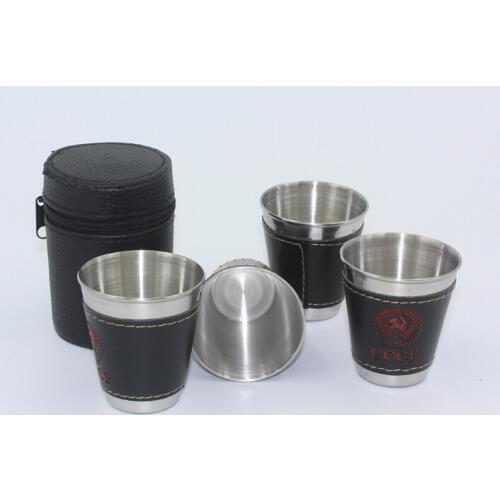 4pcs/set 70ml Cups Set 304 Stainless Steel Wine Beer Whiskey Mugs Outdoor Travel Cup wine mugs JZ 1123
