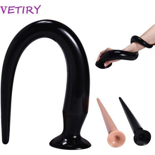 VETIRY 50cm Super Long Anal Tail Anal Plug Prostate Massager Snake Dildo Anus Masturbator Sex Toys for Man Woman Butt Plug