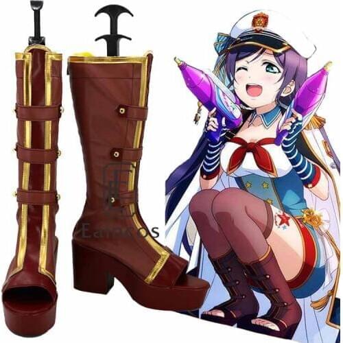 Anime LoveLive! Nozomi Tojo Navy Sailor Shoes Cosplay Halloween Party Boots Custom Made