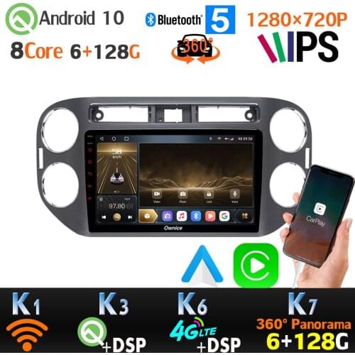 6G+128G 1280*720P Android 10 For Volkswagen VW Tiguan 360 Panoramic Camera GPS Radio Car Multimedia Player CarPlay Split Screen